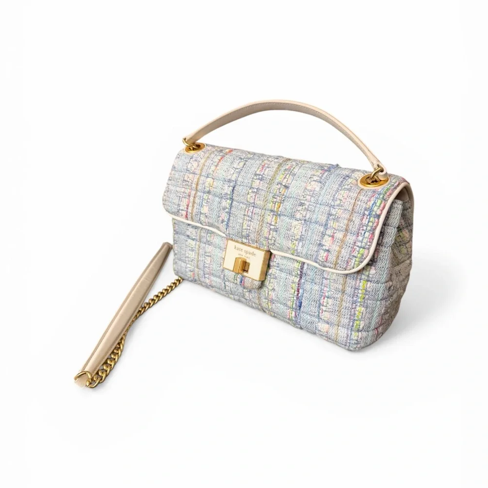 Kate Spade Evelyn Tweed Medium Convertible Crossbody Shoulder Bag - Picture 9 of 12